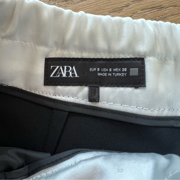 Zara DOUBLE WAIST WIDE LEG PANTS - Picture 7 of 10